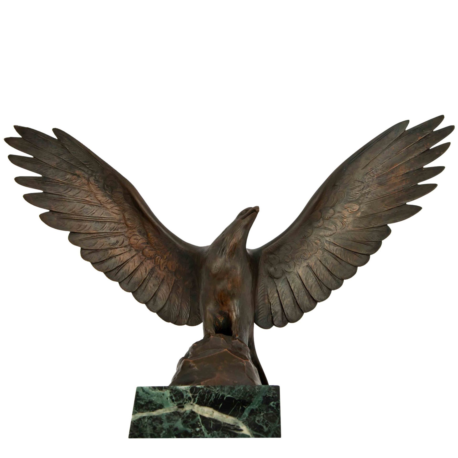 PÖRTZEL, HERMANN HUGO OTTO (1876-1963) "Adler mit gebreiteten Schwingen auf Felssockel" - Bild 8 aus 9
