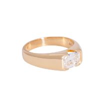 Solitärring mit Diamant im Smaragdschliff von 1,17 ct (punziert),