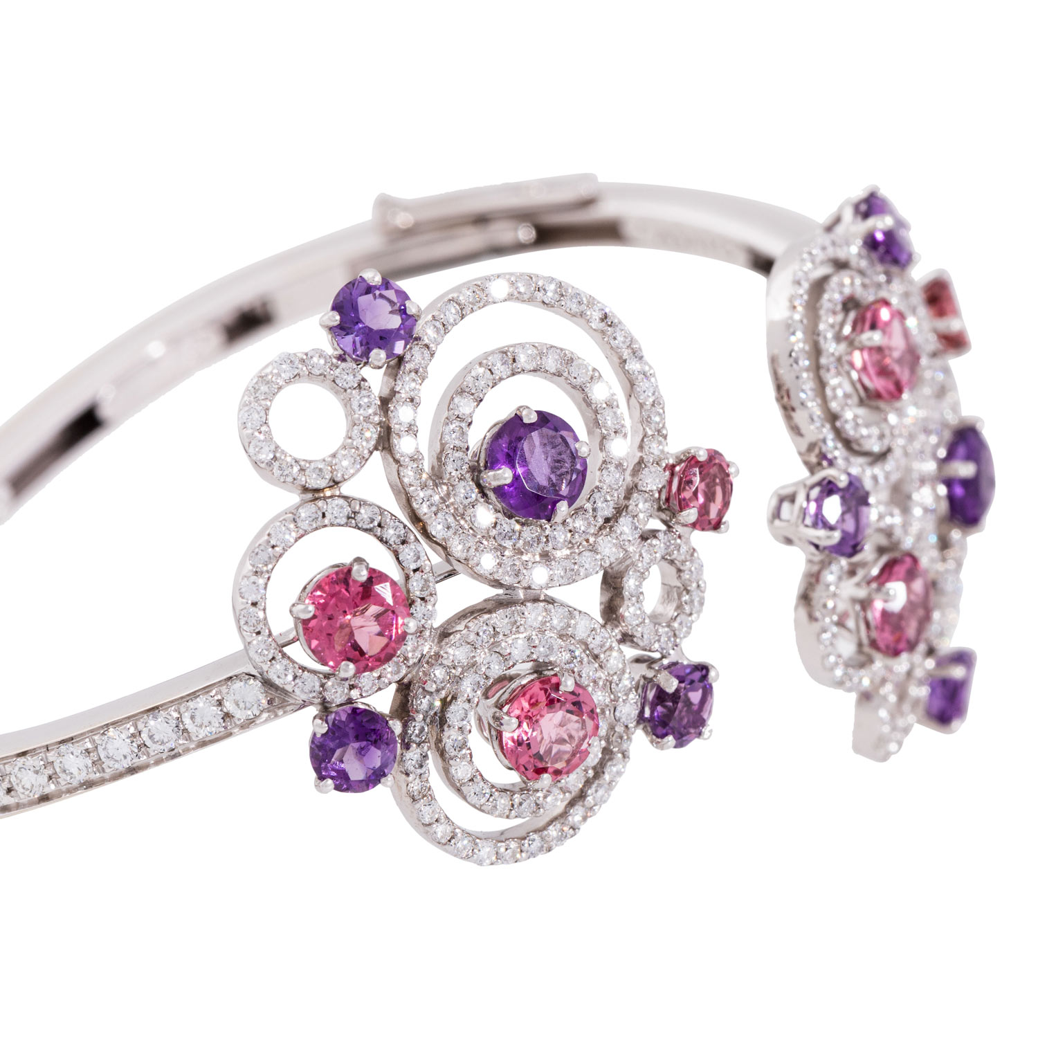 CASATO Armreif mit Amethysten, Rhodoliten und Brillanten zus. ca. 3 ct, - Image 5 of 5