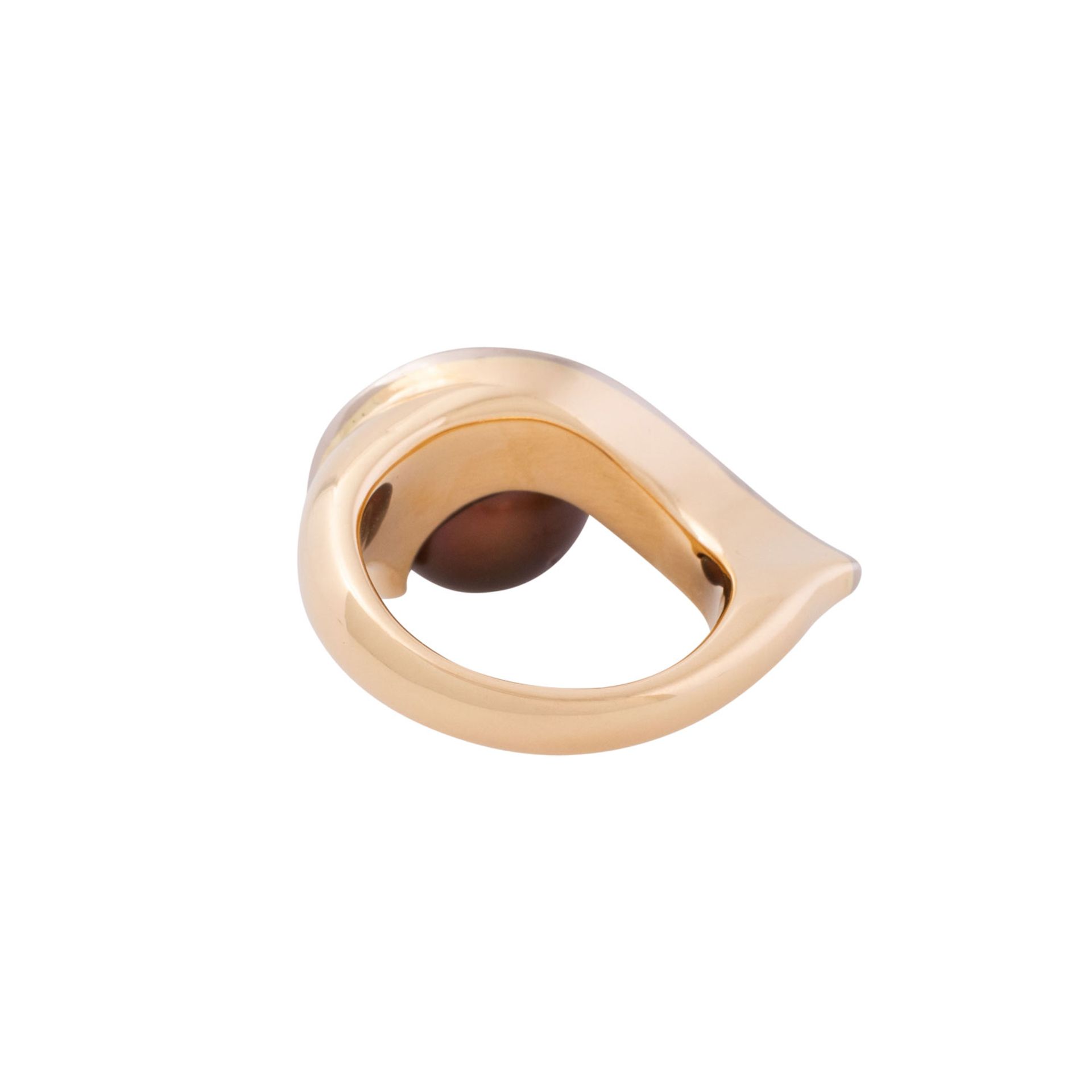 Ring mit brauner Tahitiperle und Brillanten zus. ca. 0,7 ct, - Image 3 of 4