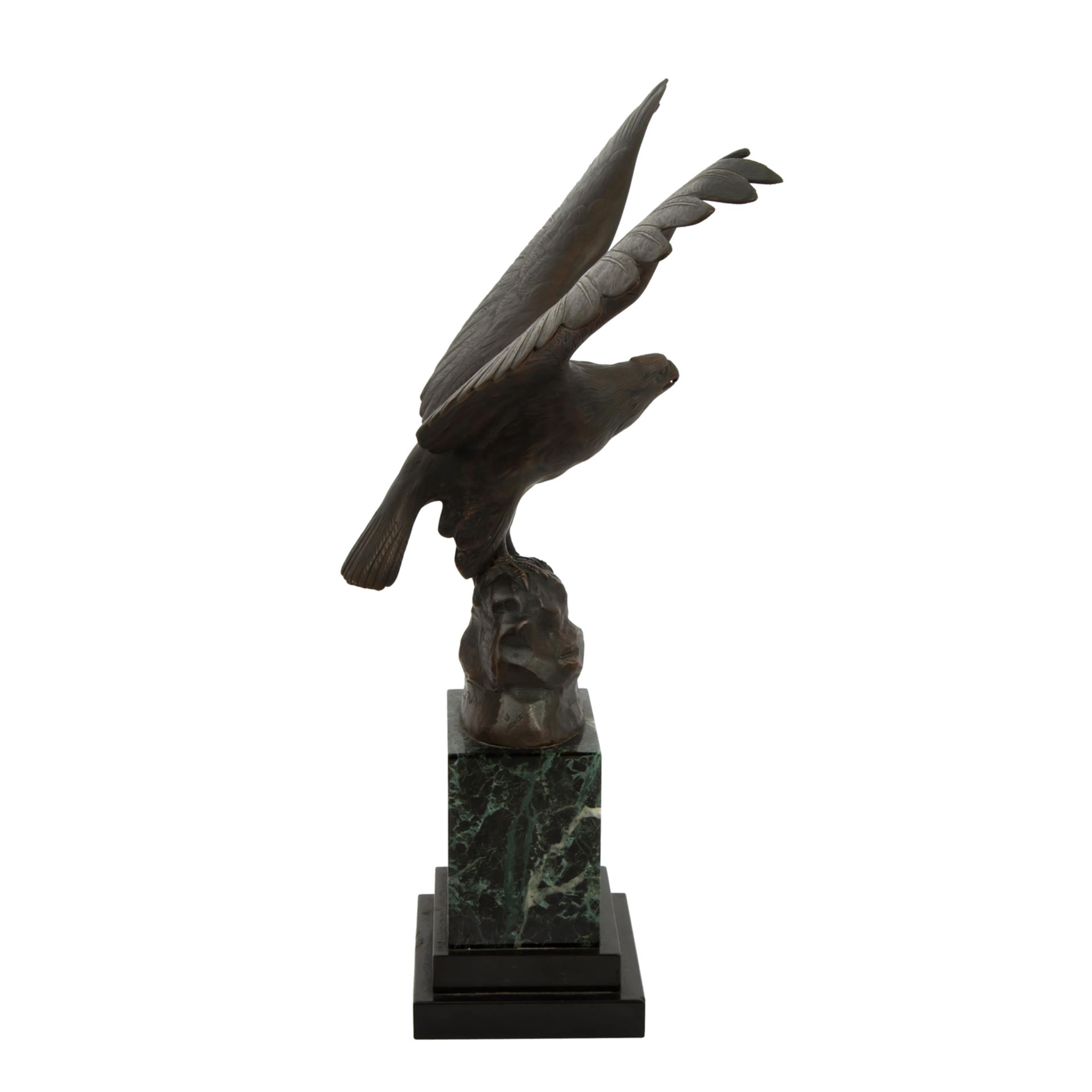 PÖRTZEL, HERMANN HUGO OTTO (1876-1963) "Adler mit gebreiteten Schwingen auf Felssockel" - Bild 7 aus 9