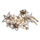 Brosche "Blumenbouquet" mit Diamantrosen von zus. ca. 1,58 ct, 