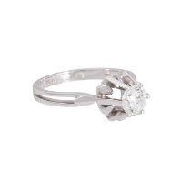 Solitärring mit Brillant von ca. 0,76 ct, 