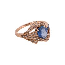 Ring mit Saphiren und Brillanten zus. ca. 0,4 ct,