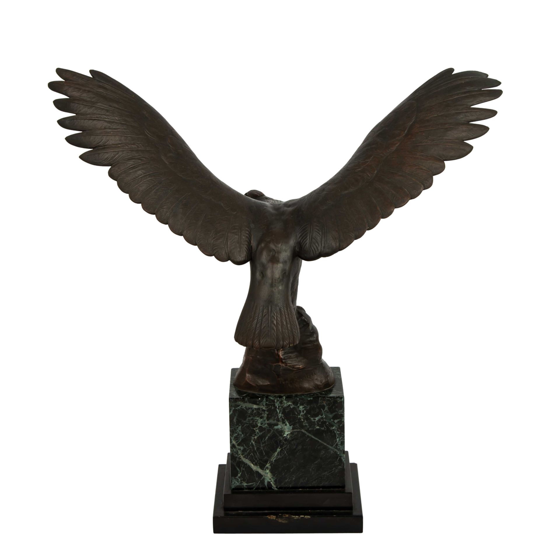 PÖRTZEL, HERMANN HUGO OTTO (1876-1963) "Adler mit gebreiteten Schwingen auf Felssockel" - Bild 4 aus 9