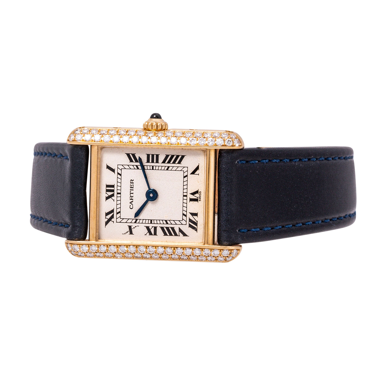 CARTIER Louis Tank mit Brillianten 0.15ct. Damenarmbanduhr. - Image 6 of 8