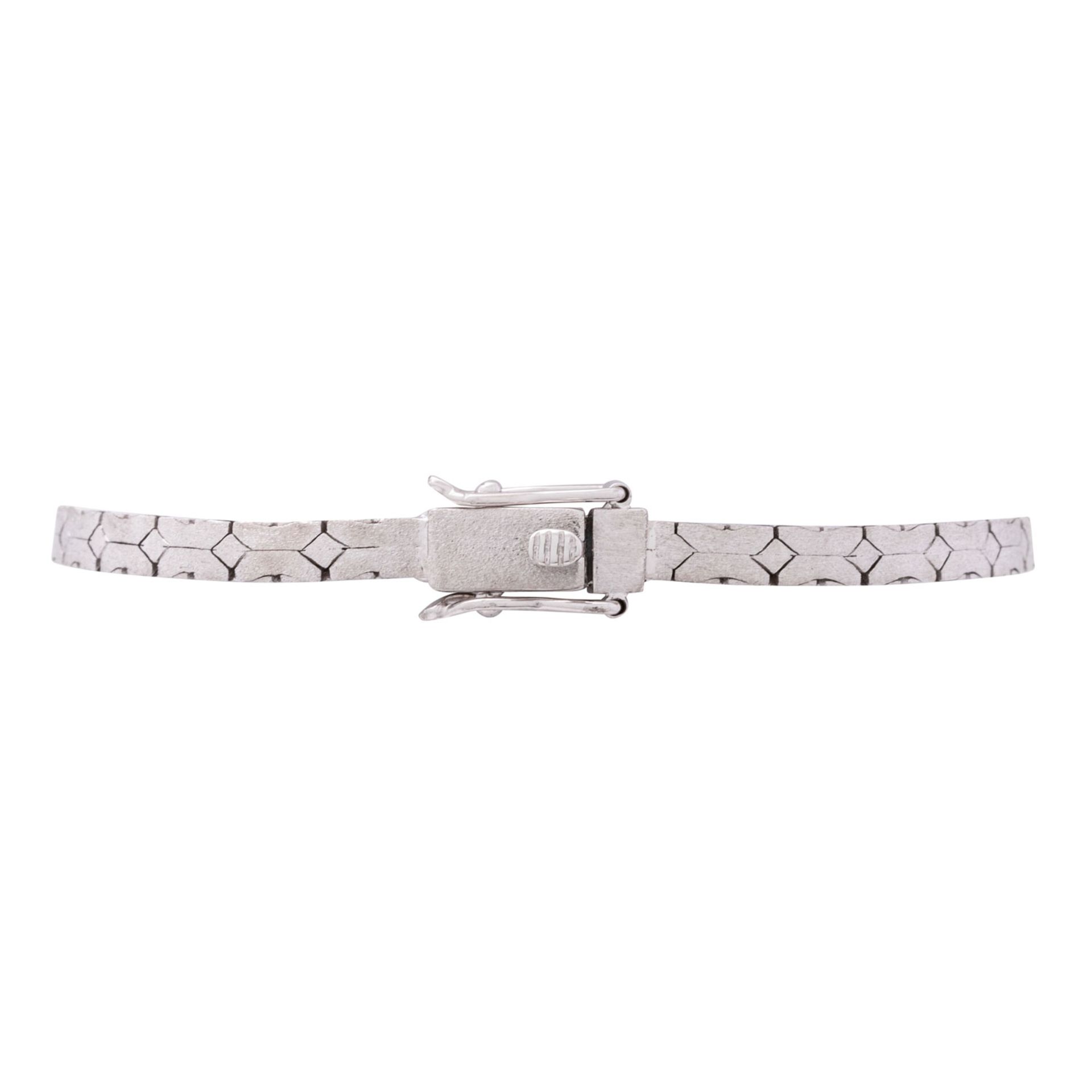 Armband mit oval facettiertem Saphir und 12 Brillanten zus. ca. 0,36 ct, - Image 2 of 4