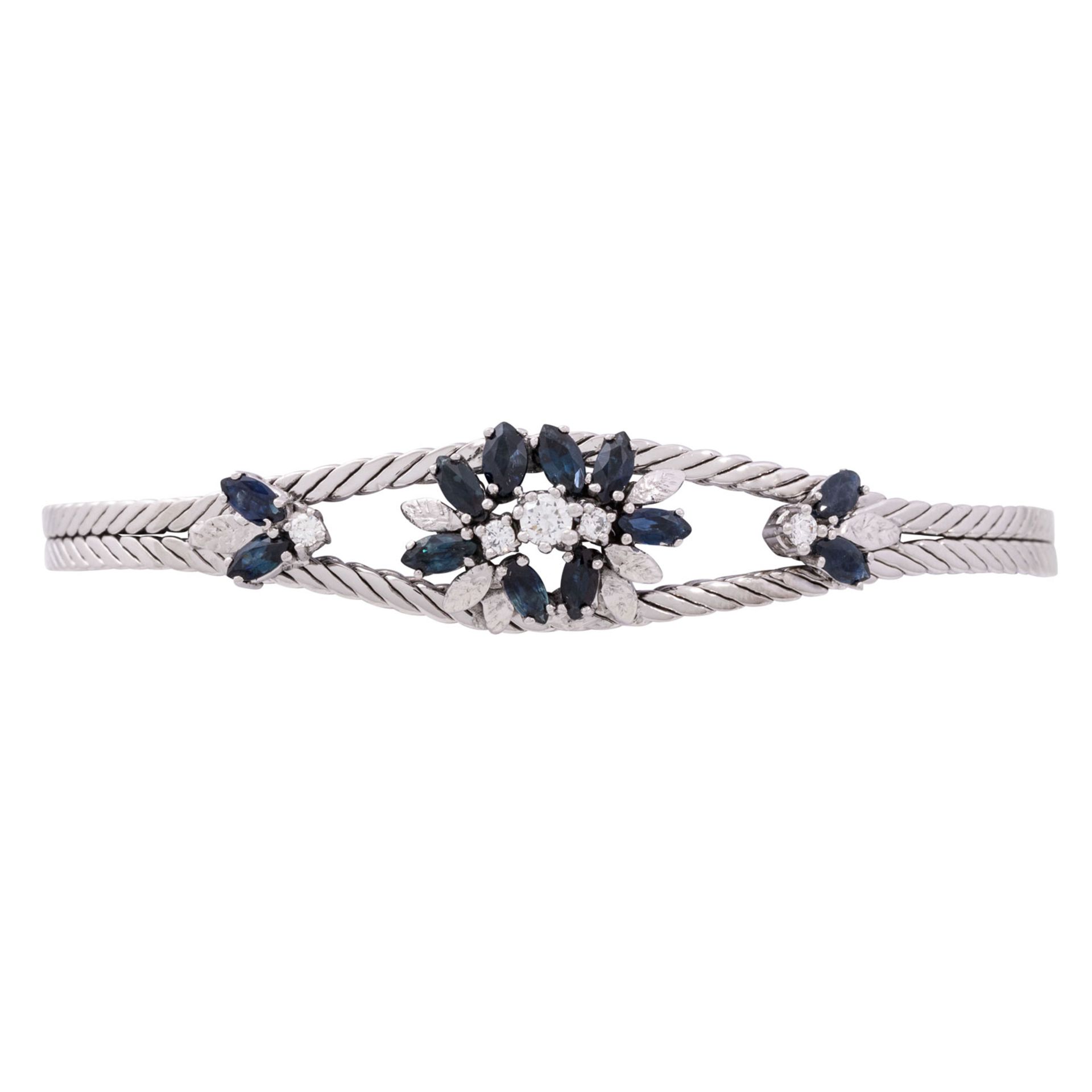 Armband mit Saphiren und Brillanten zus. ca. 0,3 ct,