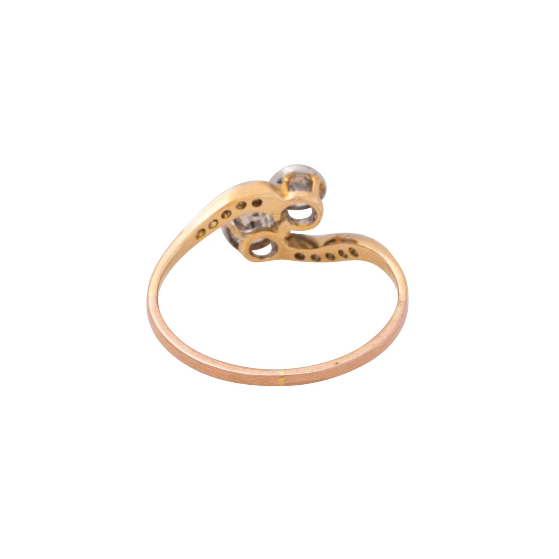 Antiker Ring "Toi et Moi" mit Diamanten zus. ca. 0,46 ct, - Bild 3 aus 3