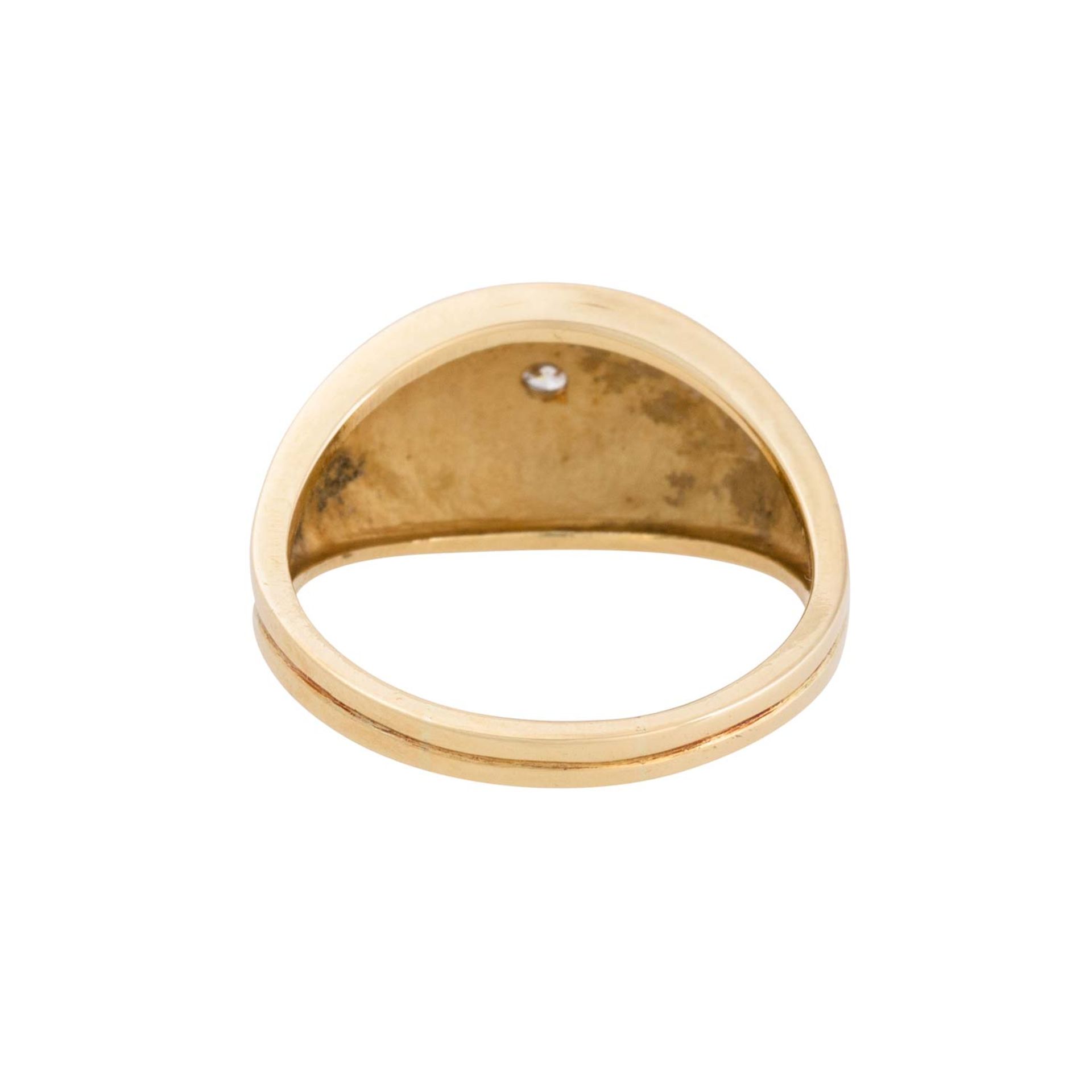 Ring mit Brillant ca. 0,1 ct, umgeben von feiner Granulation, - Bild 3 aus 3