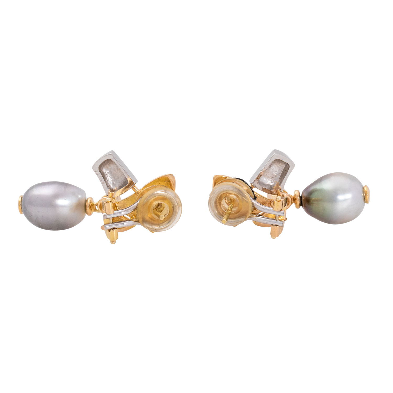 Paar Ohrclips mit Perlen und Brillanten, - Image 4 of 4