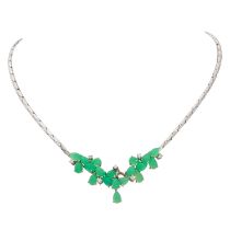 Collier mit Chrysoprasen und Brillanten