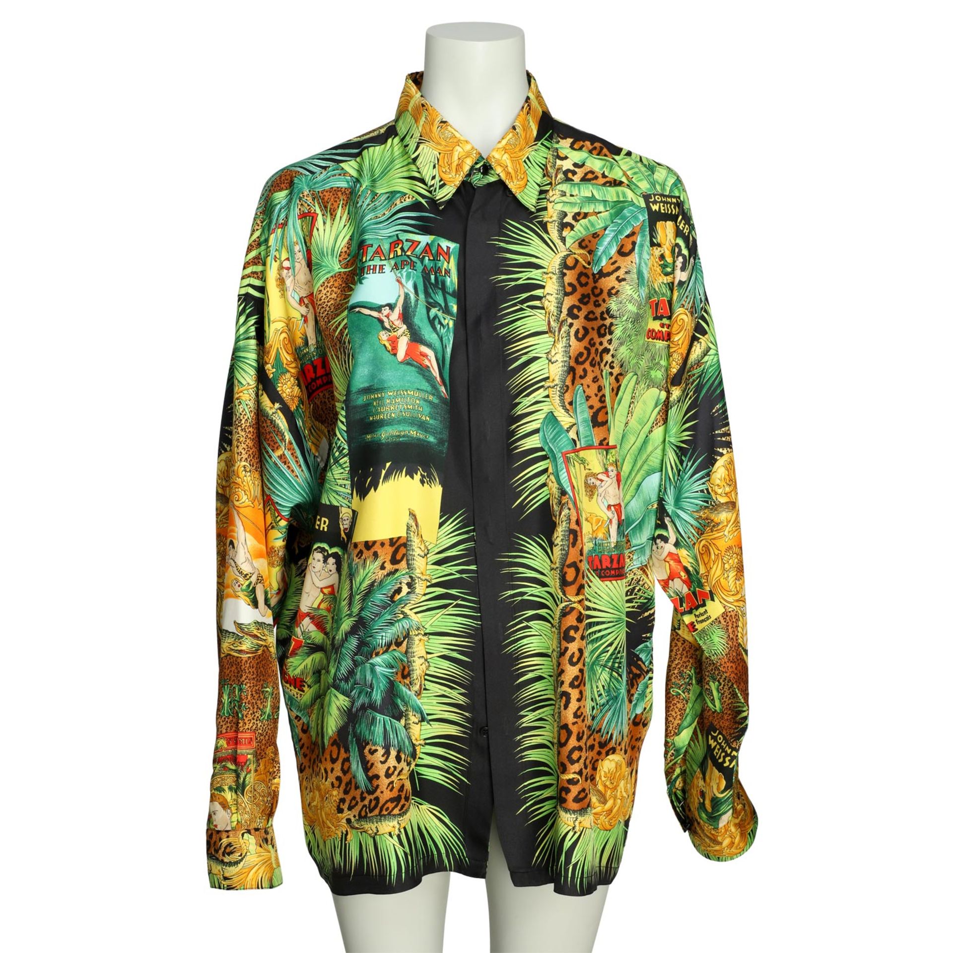 GIANNI VERSACE VINTAGE Hemd "KINGS OF THE JUNGLE - TARZAN", Koll.: S/S 1993.