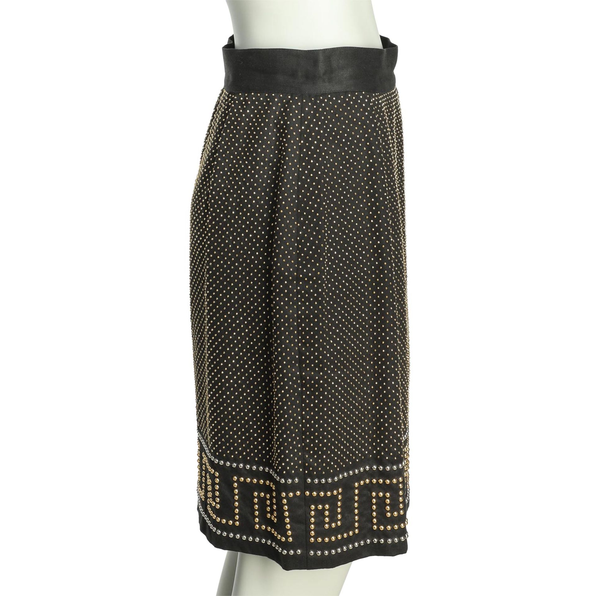 GIANNI VERSACE COUTURE VINTAGE Rock "GREEK KEY MISS S&M", Koll.: 1992, Gr. 38. - Image 3 of 4