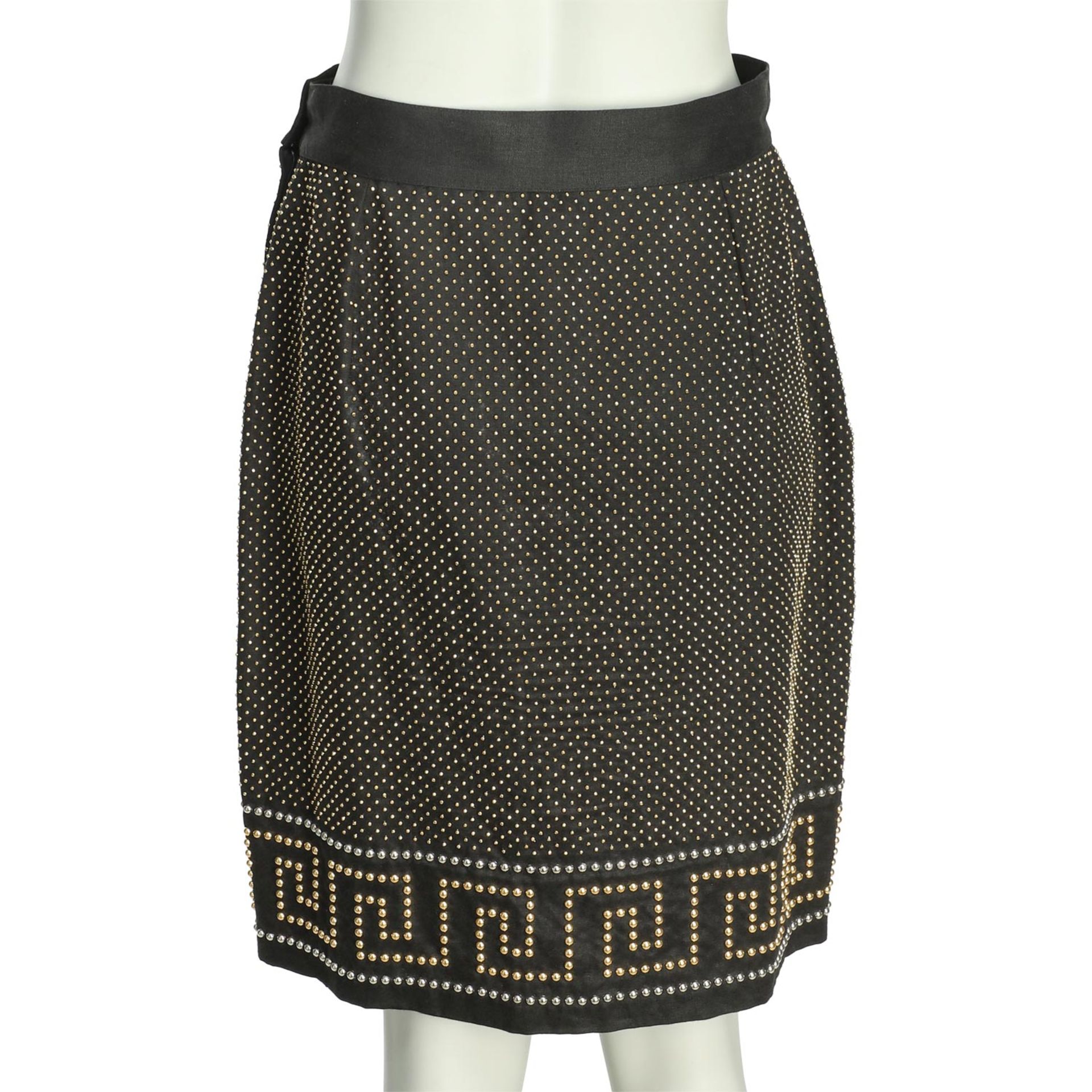 GIANNI VERSACE COUTURE VINTAGE Rock "GREEK KEY MISS S&M", Koll.: 1992, Gr. 38. - Image 4 of 4