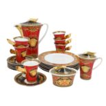 VERSACE X ROSENTHAL Kaffeeservice "MEDUSA RED", NP.: gesamt 3.691,-€.