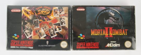 Super Nintendo (SNES) fighting bundle Includes: Boxing Legends of The Ring and Mortal Kombat II