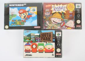 Nintendo 64 (N64) 90s classic bundle Includes: Rugrats Treasure Hunt, Super Mario 64 [repro box]
