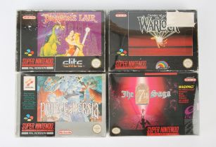 Super Nintendo (SNES) fantasy adventure bundle Includes: The 7th Saga, Warlock, Dragon's Lair and