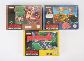 Super Nintendo (SNES) gaming bundle Includes: Taz Mania, Claymates and Pinball Dreams