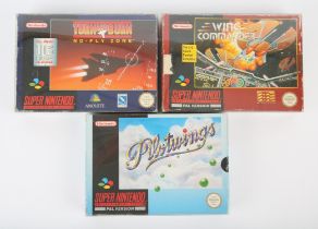 Super Nintendo (SNES) aerial sim bundle Includes: Wing Commander, Turn and Burn: No-Fly Zone and