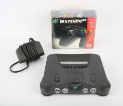 Nintendo 64 (N64) Console with boxed Black Controller + power supply