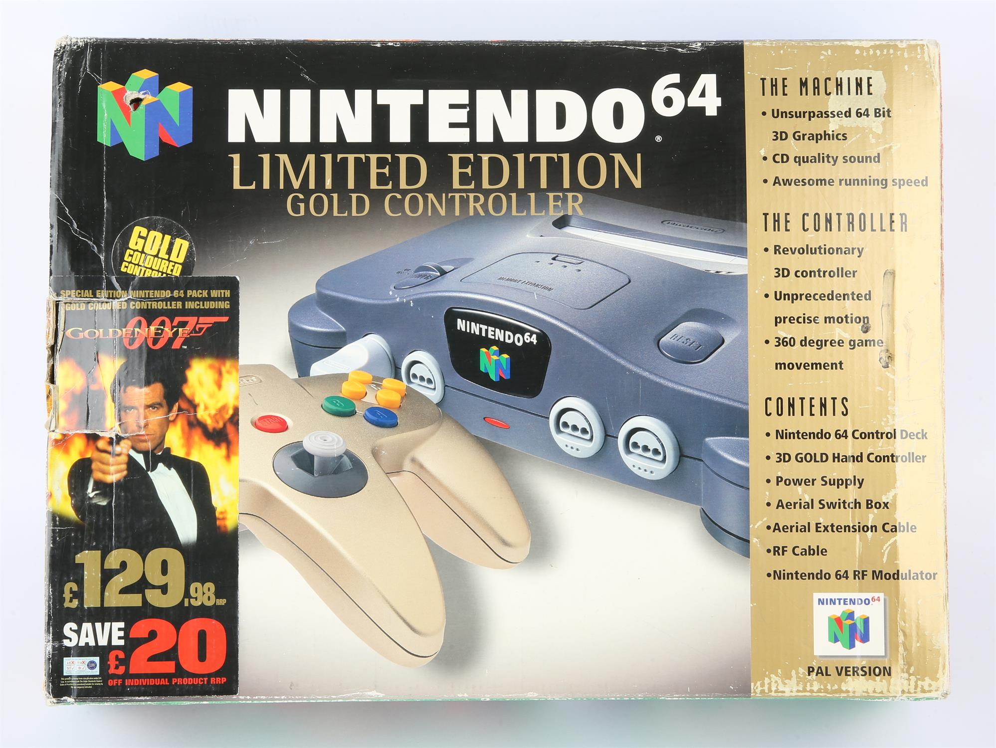 Nintendo 64 (N64) Console [with limited edition gold controller] + Goldeneye