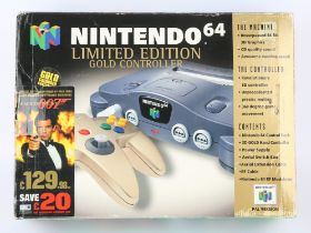 Nintendo 64 (N64) Console [with limited edition gold controller] + Goldeneye