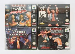 Nintendo 64 (N64) wrestling bundle Includes: WWF War Zone, WXW/NWO Revenge, WWF No Mercy and ECW