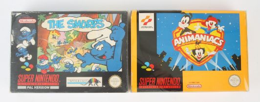 Super Nintendo (SNES) animation bundle Includes: Animaniacs and The Smurfs
