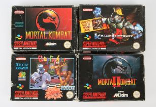 Super Nintendo (SNES) fighting game bundle Includes: Mortal Kombat, Mortal Kombat II,