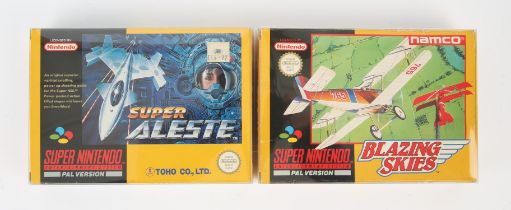 Super Nintendo (SNES) aerial combat bundle Includes: Super Aleste and Blazing Skies