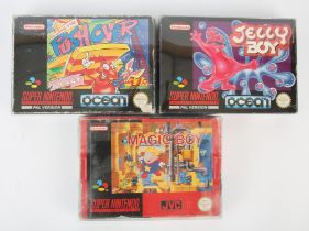 Super Nintendo (SNES) cartoon platforming bundle Includes: Jelly Boy, Magic Boy and Push-Over