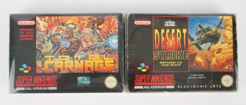 Super Nintendo (SNES) warfare classics bundle Includes: Total Carnage and Desert Strike