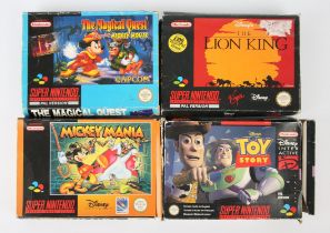 Super Nintendo (SNES) Disney/Pixar bundle Includes: Toy Story, Mickey Mania, The Lion King and The