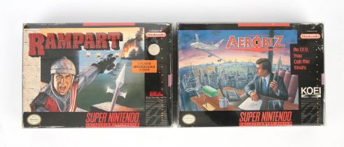 Super Nintendo (SNES) strategy bundle Includes: Rampart and Aerobiz