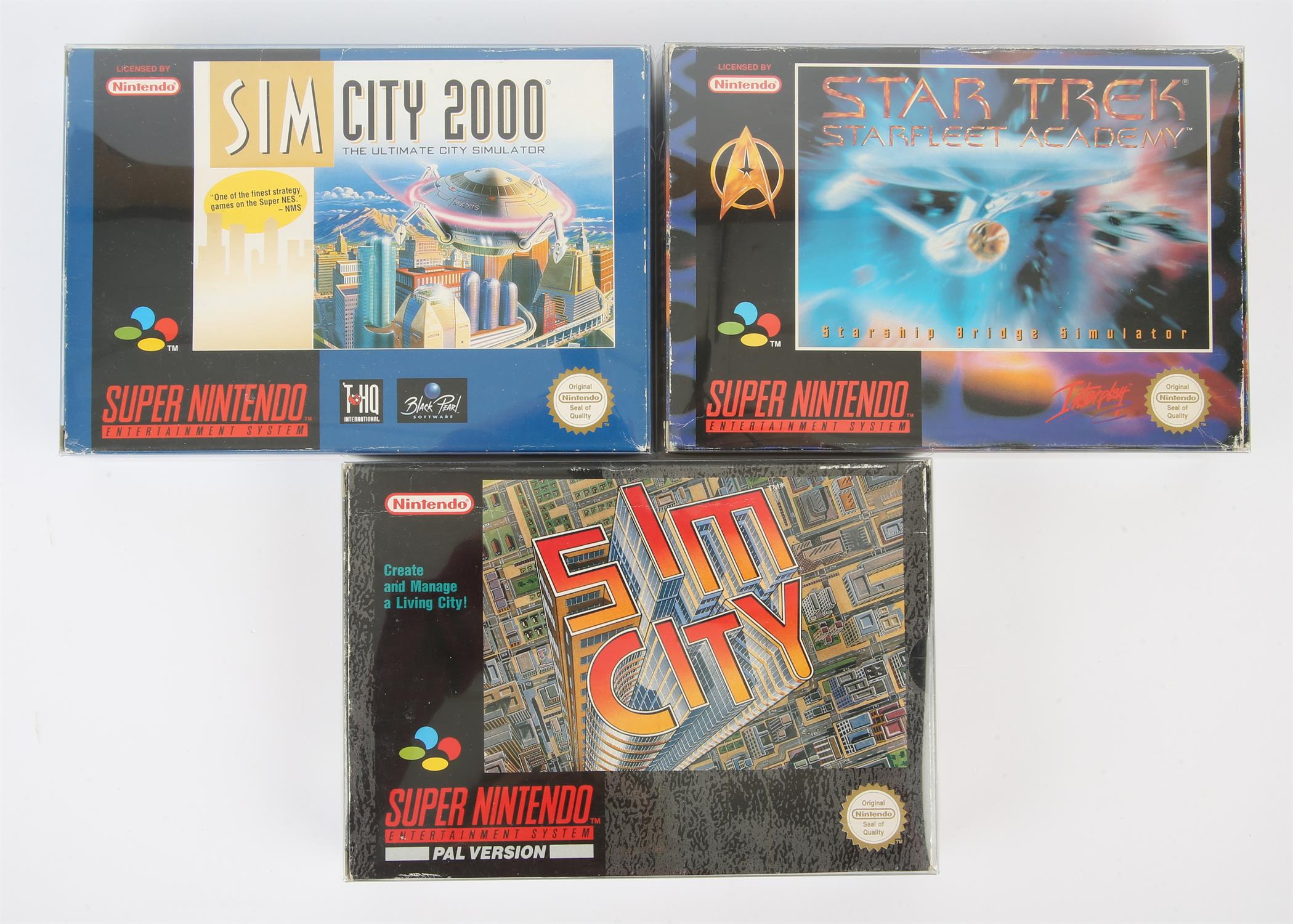 Super Nintendo (SNES) sim game bundle Include: Sim City, Sim City 2000 and Star Trek Starfleet