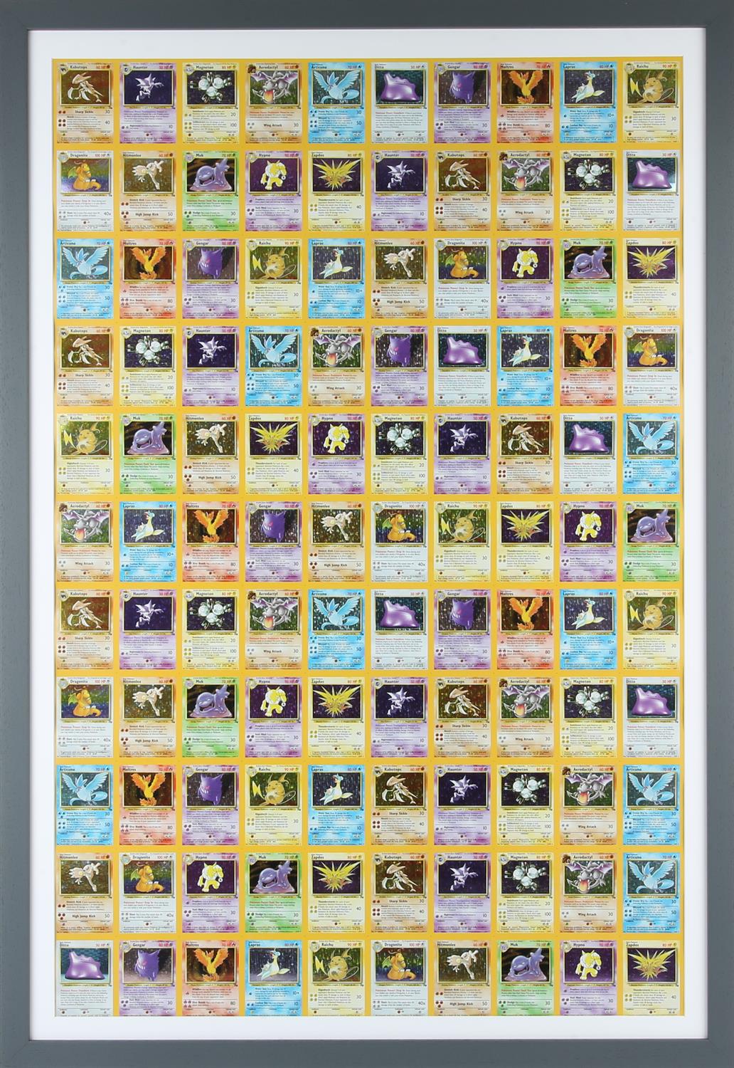 Pokemon TCG. Uncut Fossil Holo Sheet. This lot contains a professionally framed uncut sheet