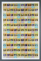 Pokemon TCG. Uncut Fossil Holo Sheet. This lot contains a professionally framed uncut sheet