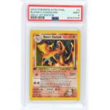 Pokemon TCG. Blaine's Charizard 1st edition 2/132 holographic Pokemon Card. Graded PSA 9 Mint.