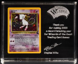 Pokemon TCG. Wizards of the Coast Commemorative acrylic piece with a holographic Black Star Mew