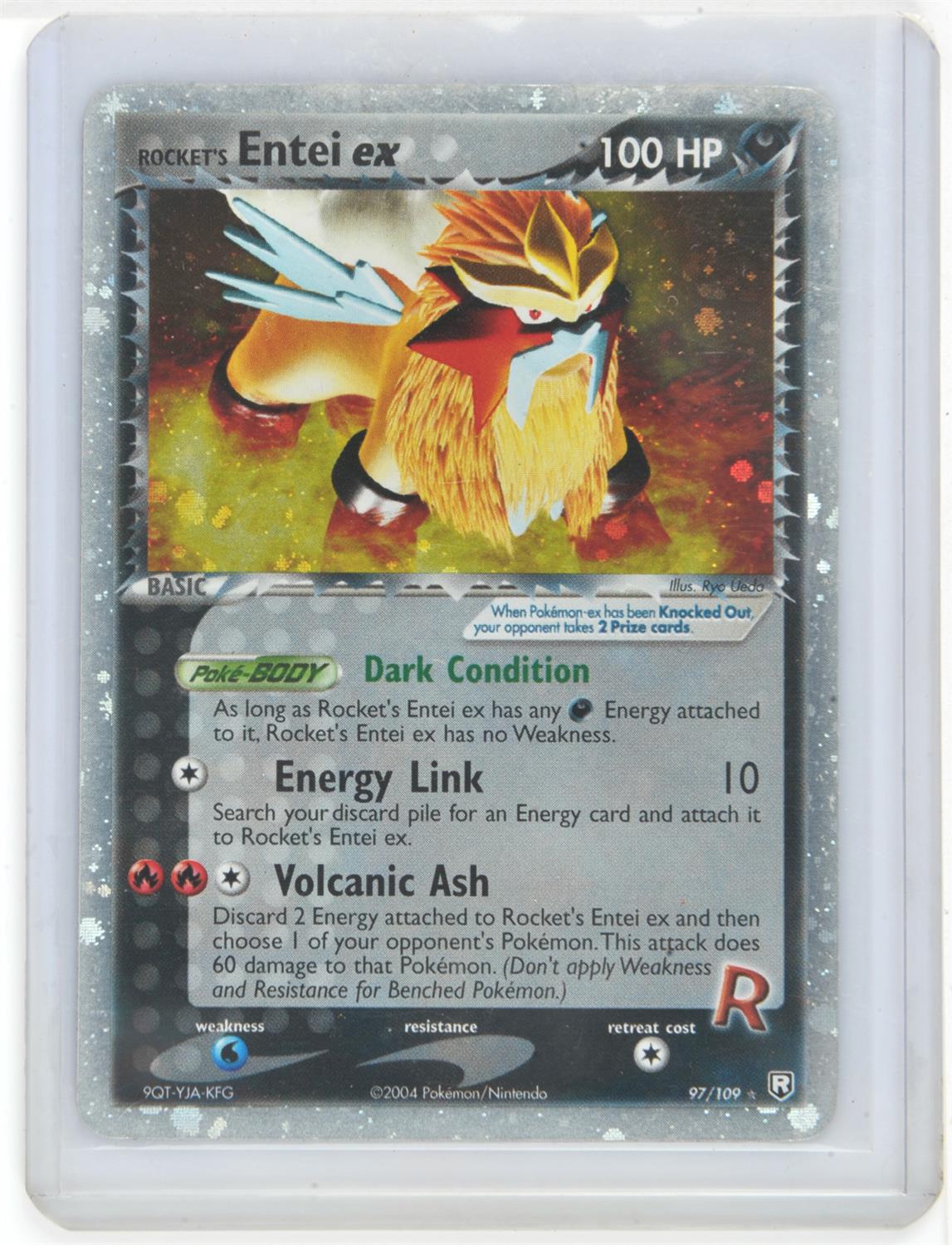 Pokemon TCG. Entei EX number 97/109 from the Team Rocket Returns set.