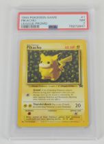 Pokemon TCG. Pikachu Number 1 Black Star Promo Pokemon League Non-Holo PSA 7.