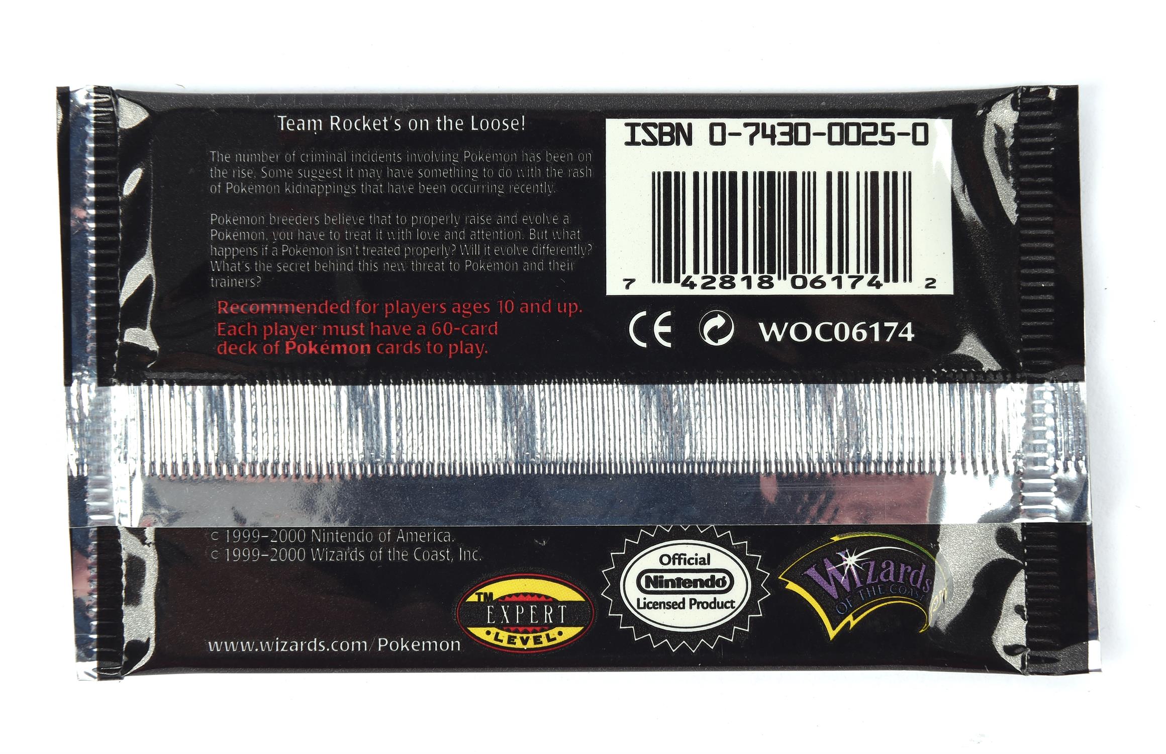 Pokemon TCG. Team Rocket 1st edition sealed booster pack. This item is from the collection of the - Image 2 of 2