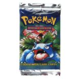 Pokemon TCG. Pokemon Base Set Sealed Booster Pack. This item is from the collection of the former