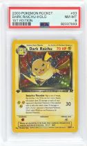 Pokemon TCG. Dark Raichu 1st edition Team Rocket 83/82, graded PSA 8. The first ever secret rare in