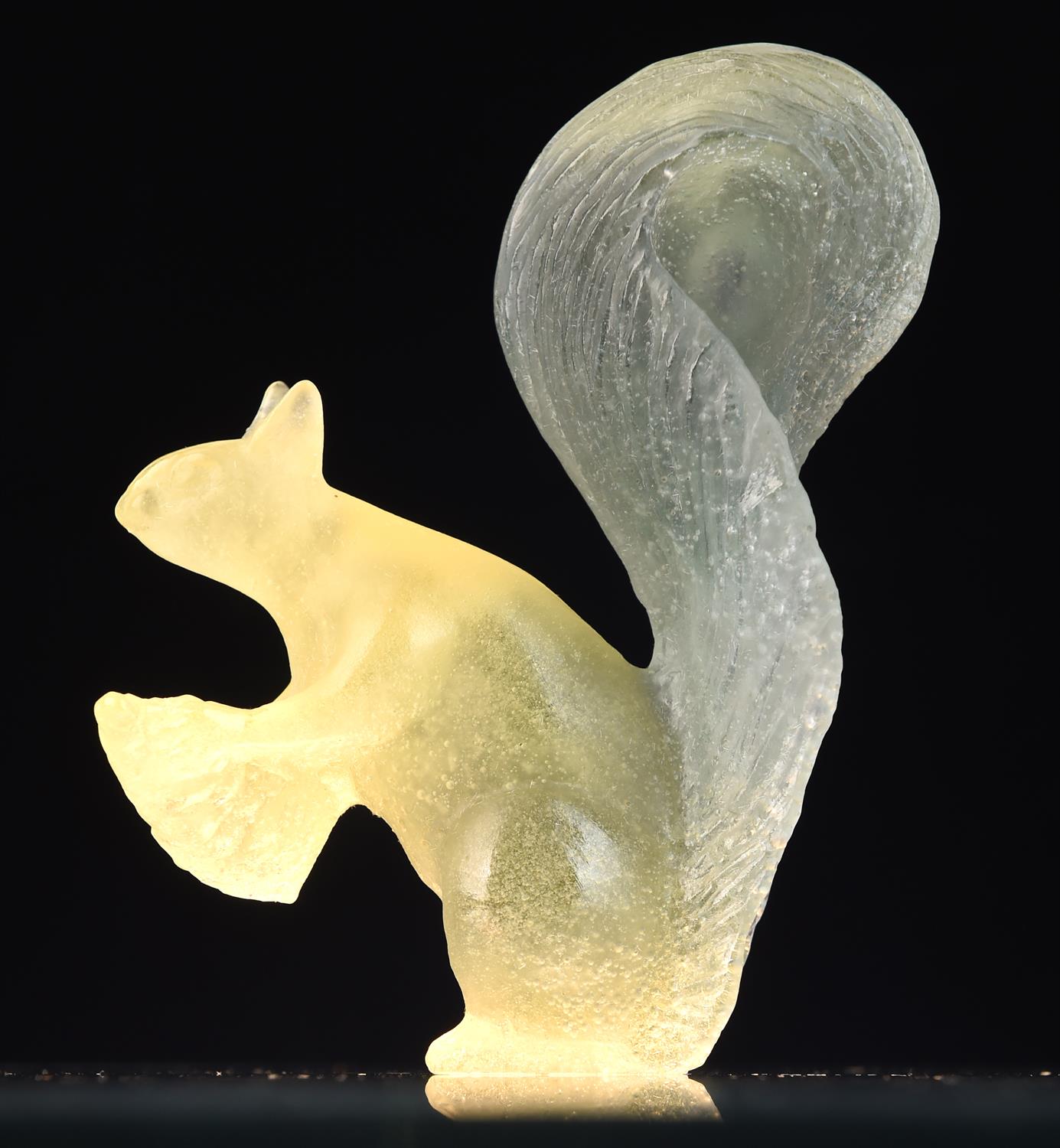 Daum France, Squirrel, Swan, Ring dish with Frog, Lily pad dish with frog, pate de verre and clear