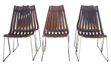 Hans Brattrud (Norwegian, 1933-2017) for Hove Mobler, six rosewood Scandia chairs, 95cm high,