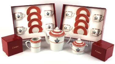Cartier, La Maison Venitienne, Limoges porcelain coffee service, to comprise eight coffee cups and