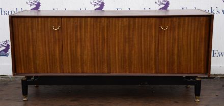 G Plan teak sideboard, with a pair of folding doors, the right side with two drawers,